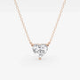 Rose gold heart pendant necklace with lab grown diamond by Delux Jewelry