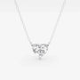 Heart-shaped lab grown diamond pendant on white gold chain by Delux Jewelry