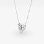 Heart-shaped lab grown diamond pendant on white gold chain, Delux Jewelry
