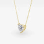 Yellow gold heart-shaped lab diamond pendant necklace by Delux Jewelry