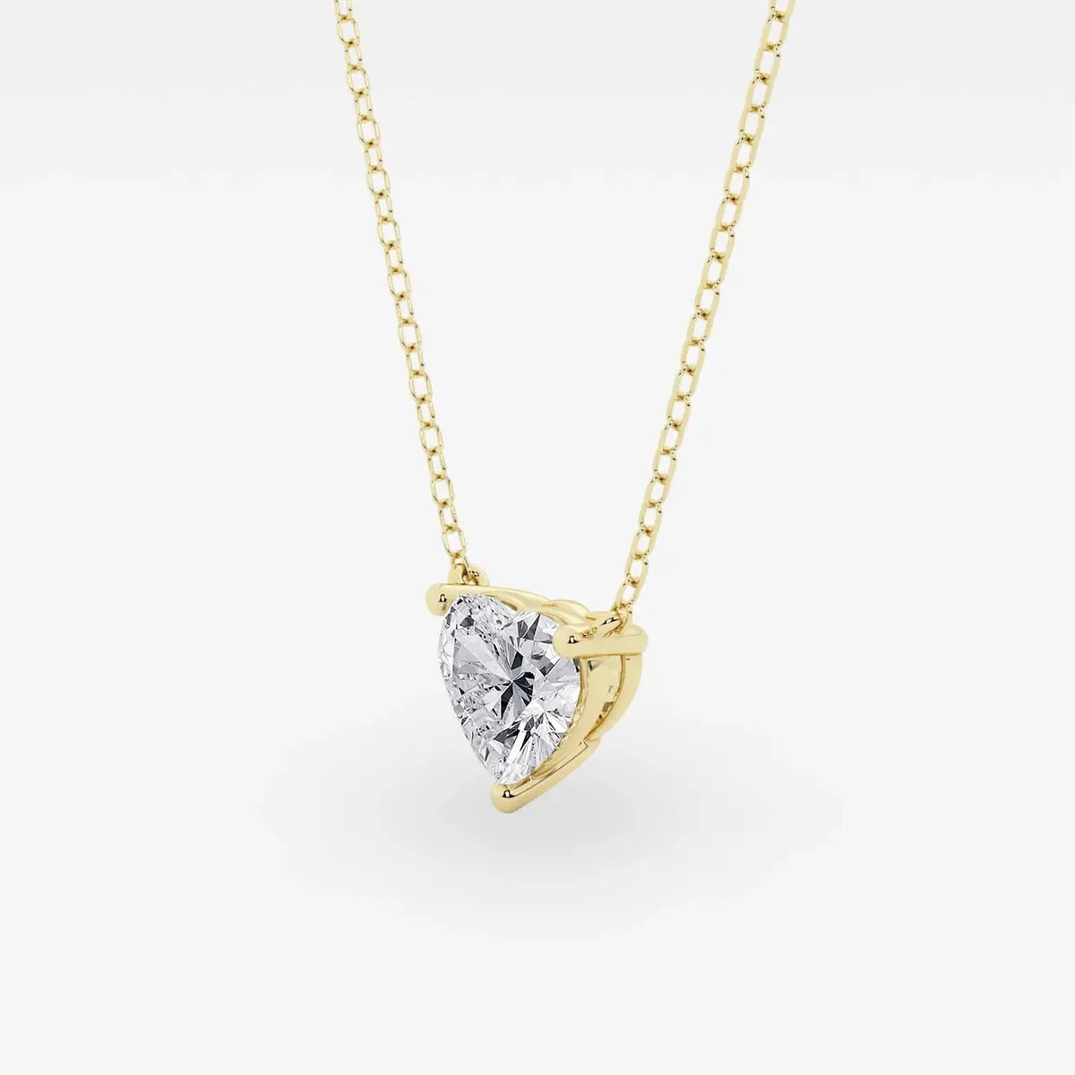 Yellow gold heart-shaped lab diamond pendant necklace by Delux Jewelry