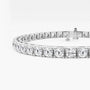 White gold tennis bracelet with lab grown diamonds by Delux Jewelry on white background