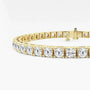Yellow gold tennis bracelet with round lab grown diamonds from Delux Jewelry