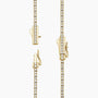 16 inch lab diamond tennis necklace in 14K yellow gold with secure clasp, Delux Jewelry