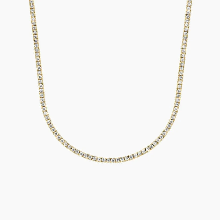 16 inch lab grown diamond tennis necklace in 14K yellow gold from Delux Jewelry