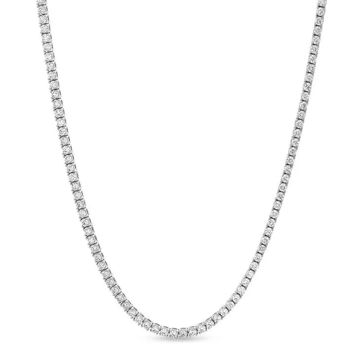16 inch lab diamond tennis necklace in 14K white gold, Delux Jewelry fine jewelry
