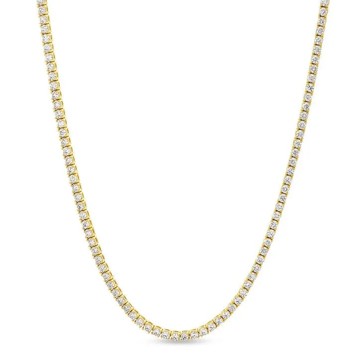 16 inch lab grown diamond tennis necklace in 14K yellow gold from Delux Jewelry