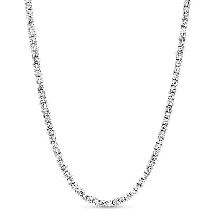 16 inch lab grown diamond tennis necklace in 14K white gold, Delux Jewelry