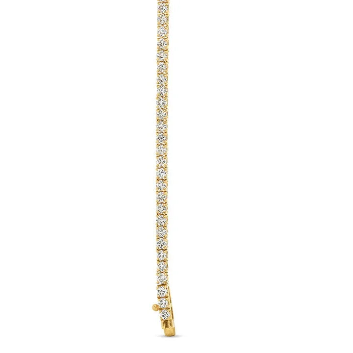 14K yellow gold lab diamond tennis necklace clasp close-up, Delux Jewelry
