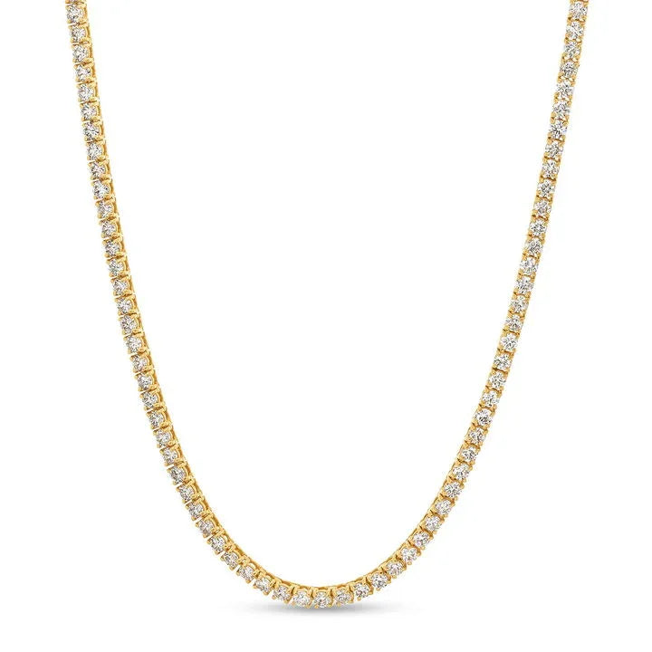 16 inch lab grown diamond tennis necklace in 14K yellow gold, Delux Jewelry