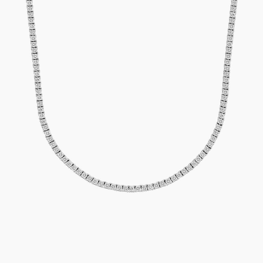 18 inch lab grown diamond tennis necklace in 14K white gold from Delux Jewelry