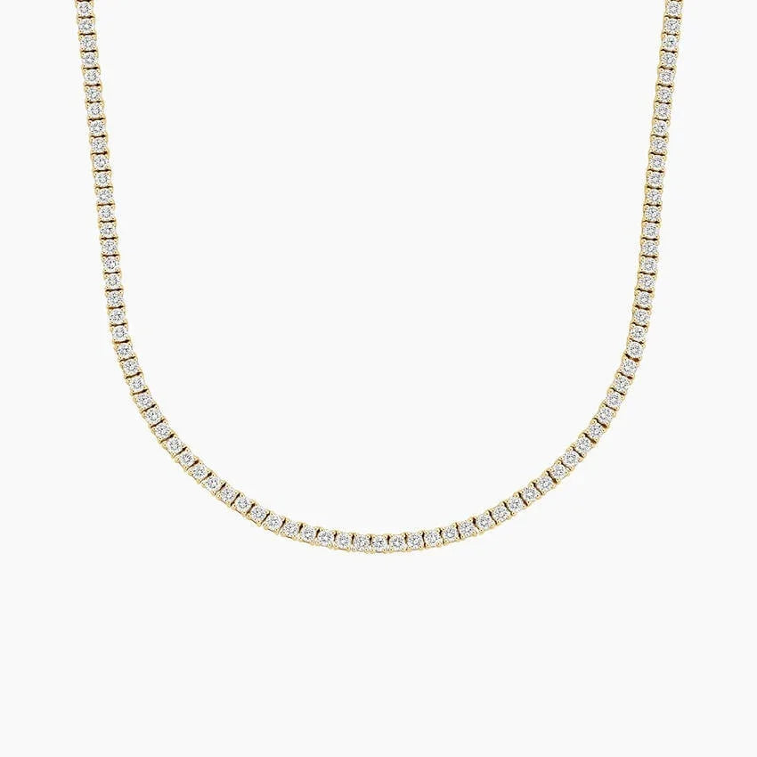 18 inch lab grown diamond tennis necklace in 14K yellow gold, Delux Jewelry