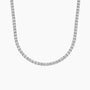 Lab grown diamond tennis necklace in 14K white gold, displayed on a white background