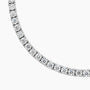 Close-up of 18 inch lab diamond tennis necklace in 14K white gold from Delux Jewelry