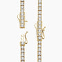 18 inch lab diamond tennis necklace in 14K yellow gold with secure clasp, Delux Jewelry