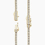 14K yellow gold lab diamond tennis necklace clasp close-up, Delux Jewelry