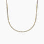 18 inch lab grown diamond tennis necklace in 14K yellow gold on white background, Delux Jewelry