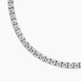 Close-up of 18 inch lab diamond tennis necklace in 14K white gold, Delux Jewelry