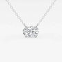 Oval lab grown diamond pendant necklace on white gold chain from Delux Jewelry
