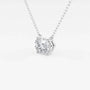 Oval lab grown diamond pendant necklace on a delicate silver chain, Delux Jewelry