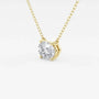 Oval lab grown diamond pendant on yellow gold chain by Delux Jewelry