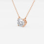 Oval lab grown diamond pendant necklace in rose gold setting by Delux Jewelry