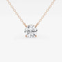Rose gold necklace with round lab grown diamond pendant, fine jewelry by Delux Jewelry