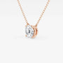 Rose gold lab grown diamond pendant necklace on delicate chain, Delux Jewelry