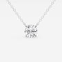 Round lab grown diamond pendant necklace on delicate chain from Delux Jewelry