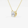 Gold chain necklace with round lab grown diamond pendant by Delux Jewelry