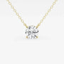 Yellow gold necklace with round lab grown diamond pendant from Delux Jewelry