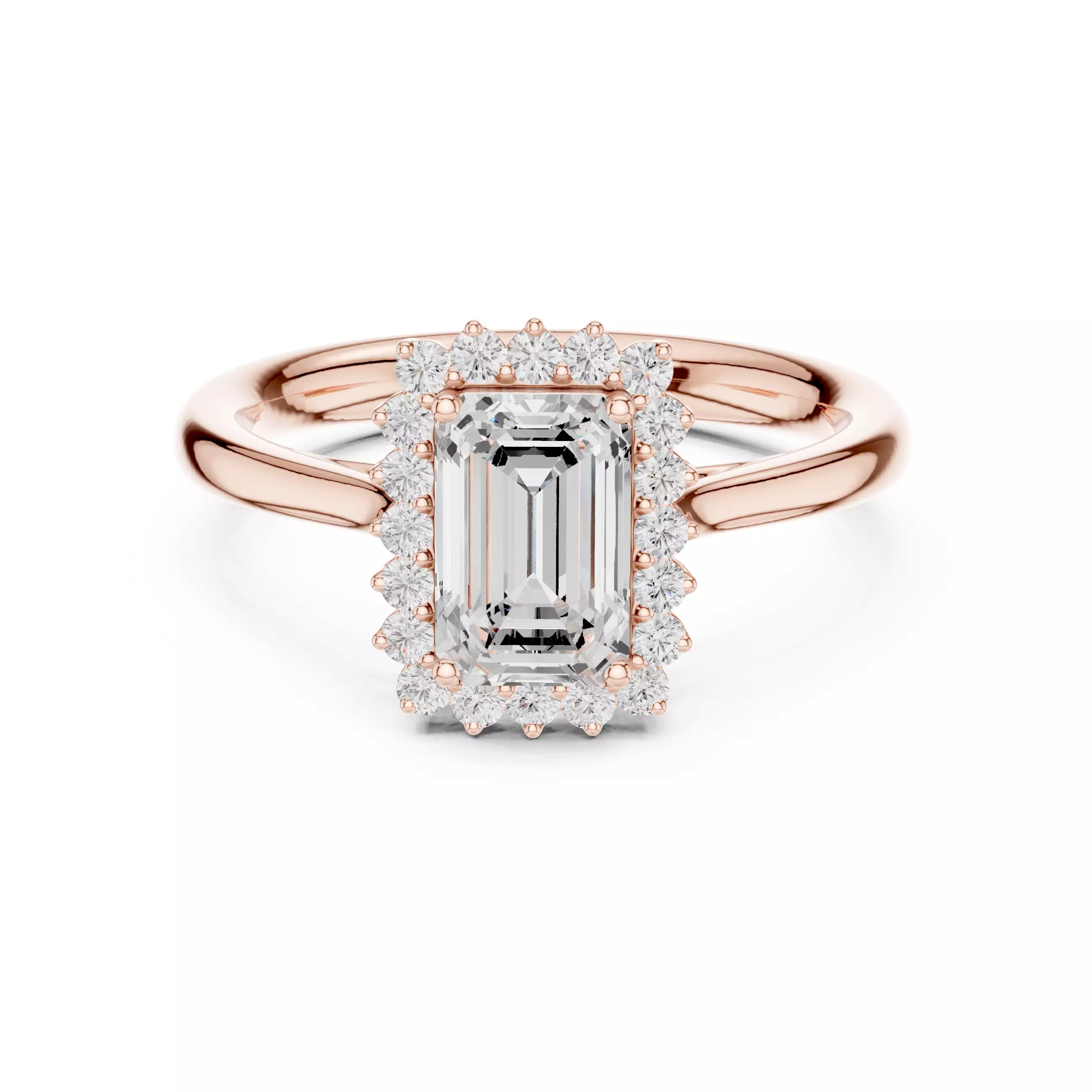 Radiant Cut Halo Engagement Ring