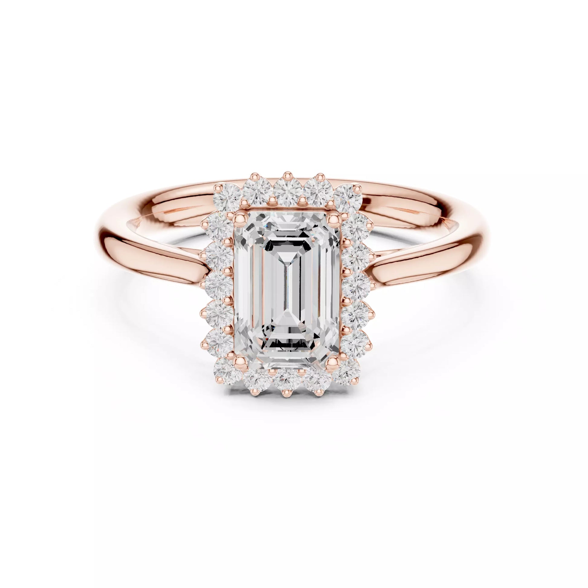 Radiant Cut Halo Engagement Ring