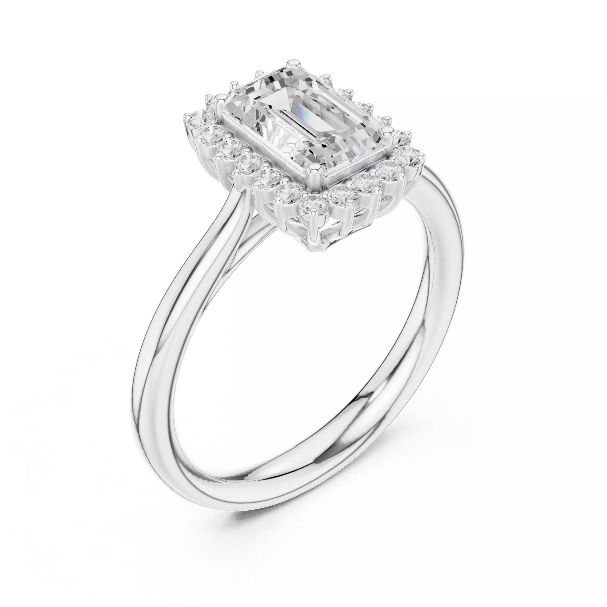 Radiant Cut Halo Engagement Ring