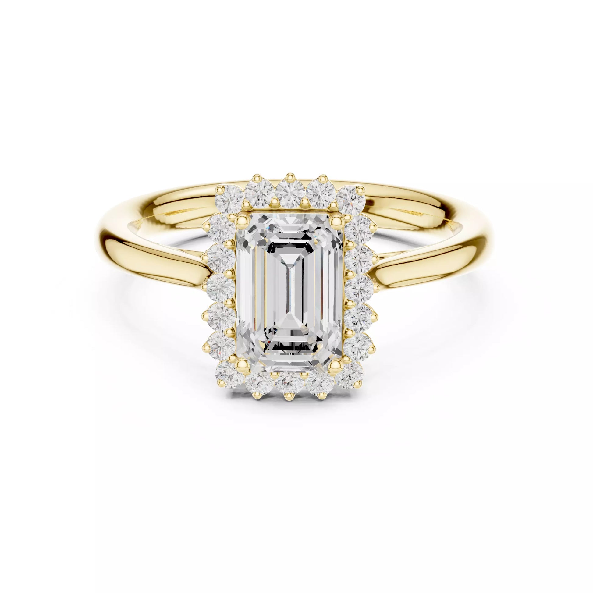 Radiant Cut Halo Engagement Ring