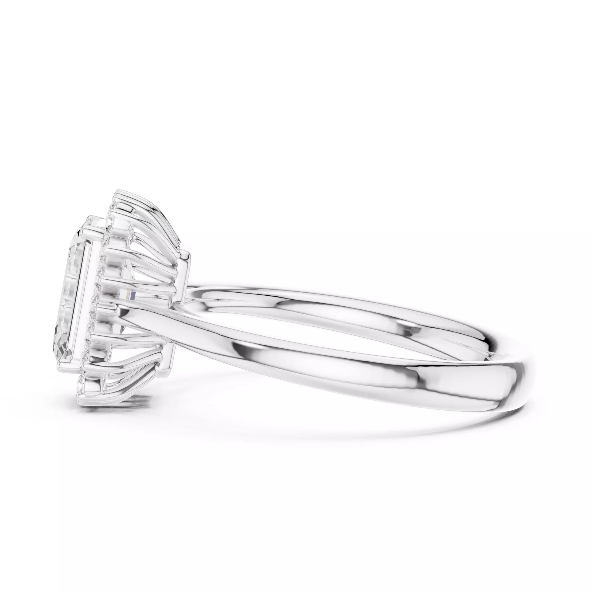 Radiant Cut Halo Engagement Ring
