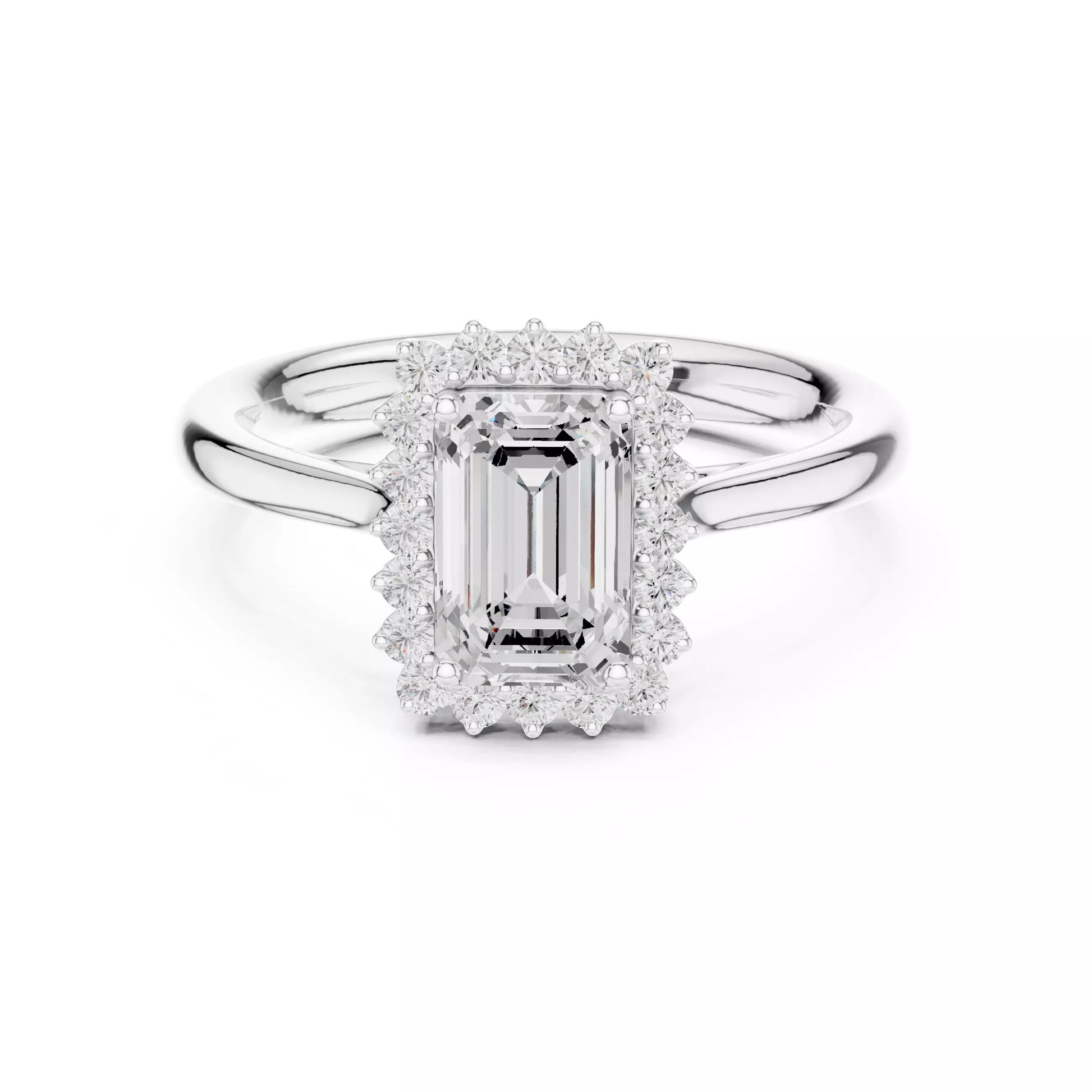 Radiant Cut Halo Engagement Ring