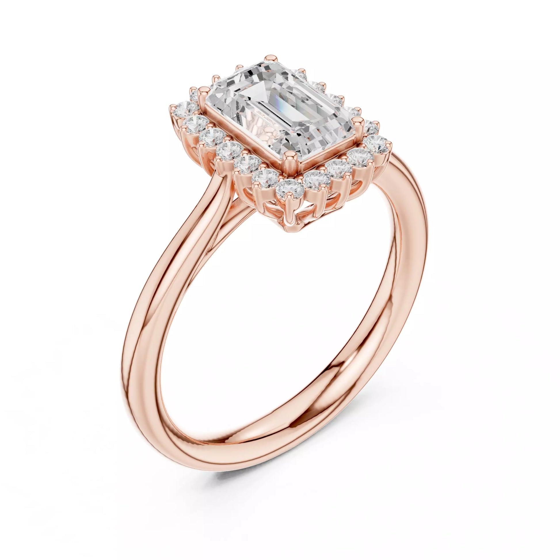 Radiant Cut Halo Engagement Ring