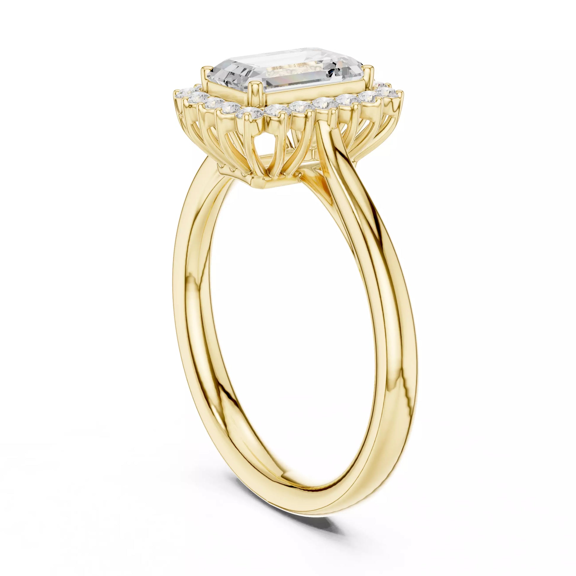 Radiant Cut Halo Engagement Ring