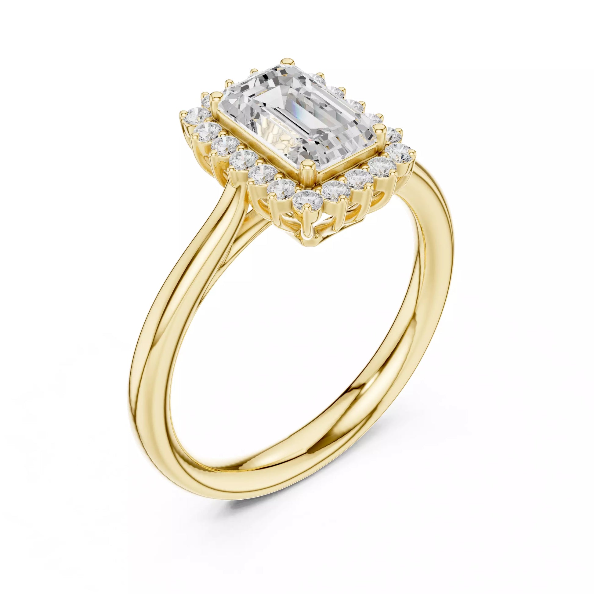 Radiant Cut Halo Engagement Ring