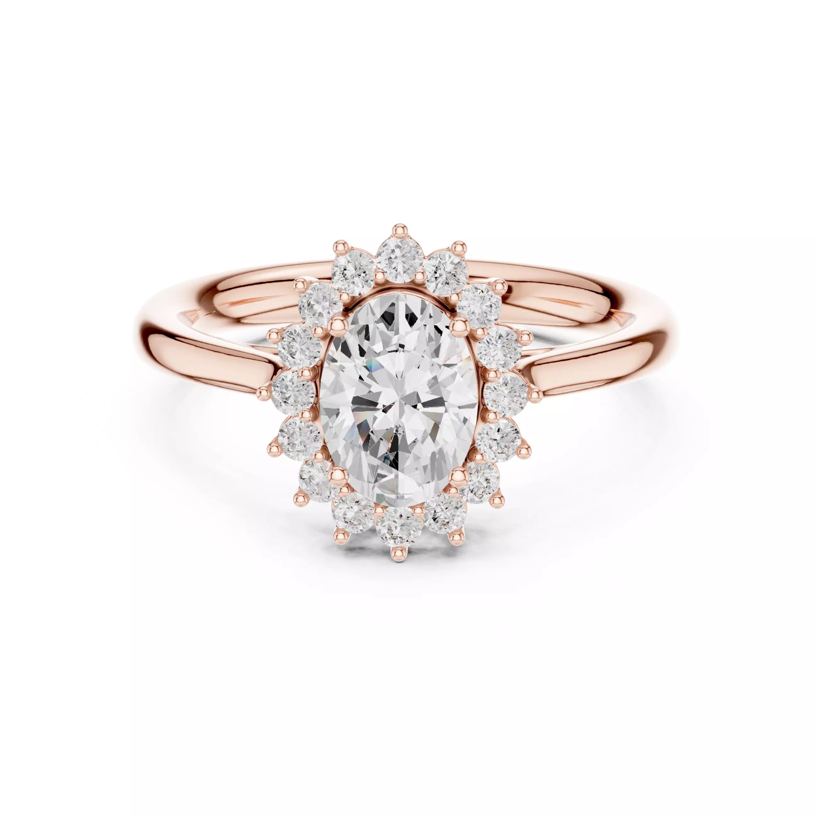 Oval Halo Diamond Engagement Ring