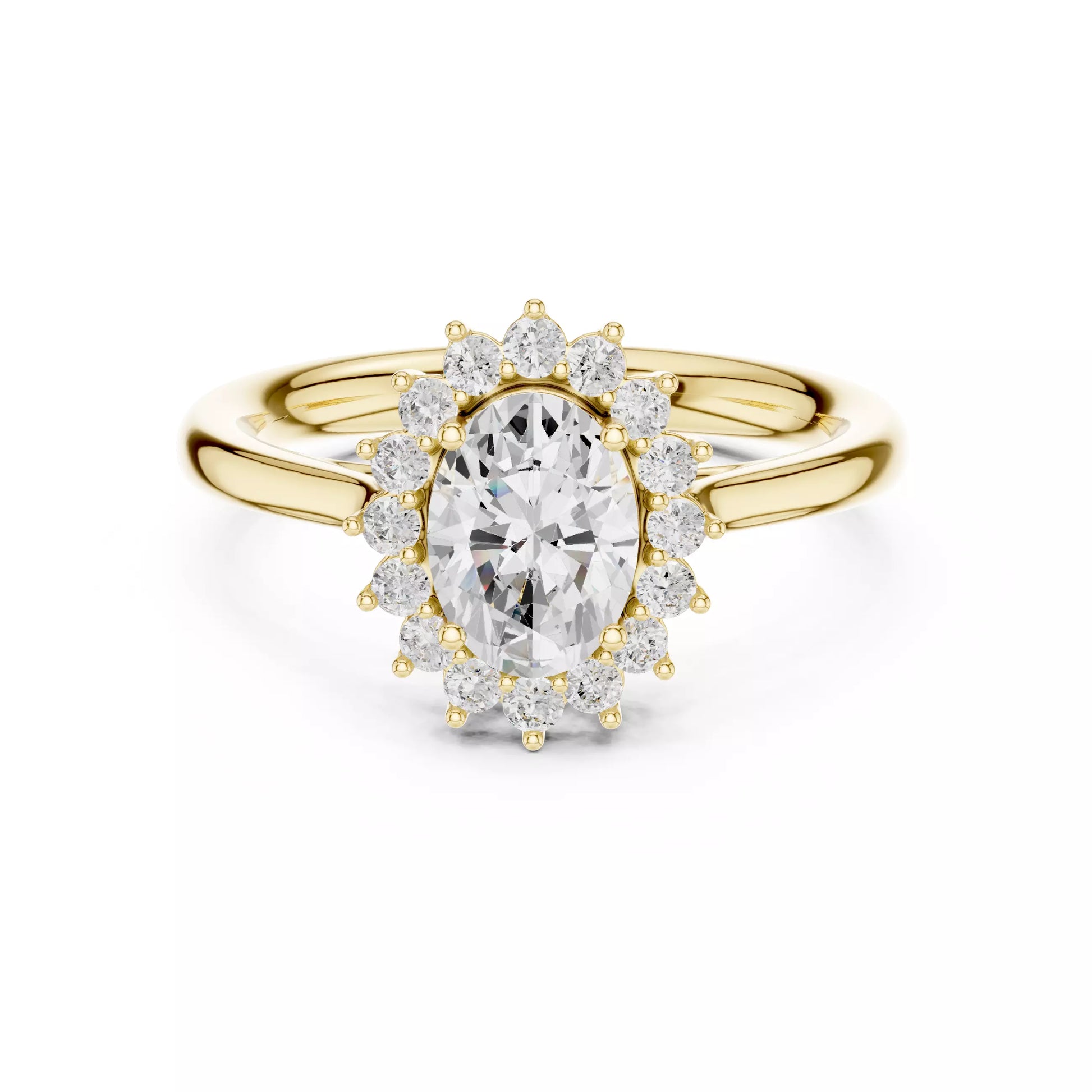 Oval Halo Diamond Engagement Ring