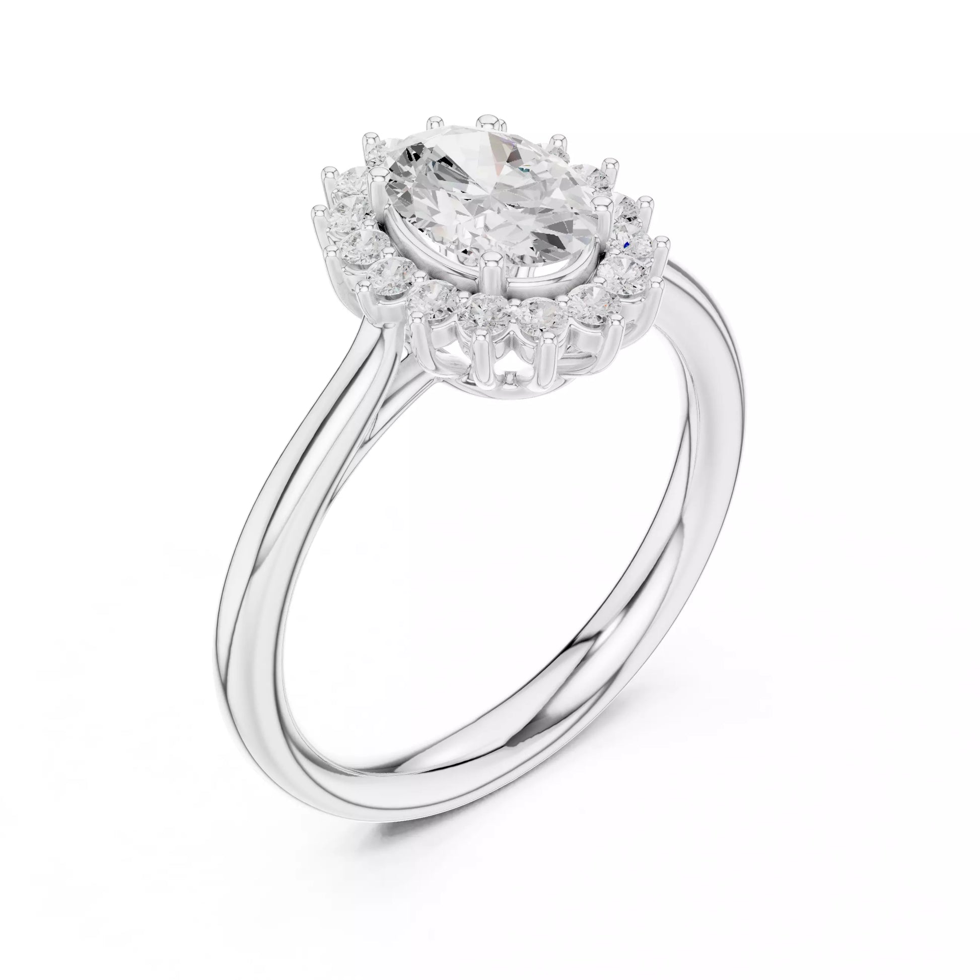 Oval Halo Diamond Engagement Ring