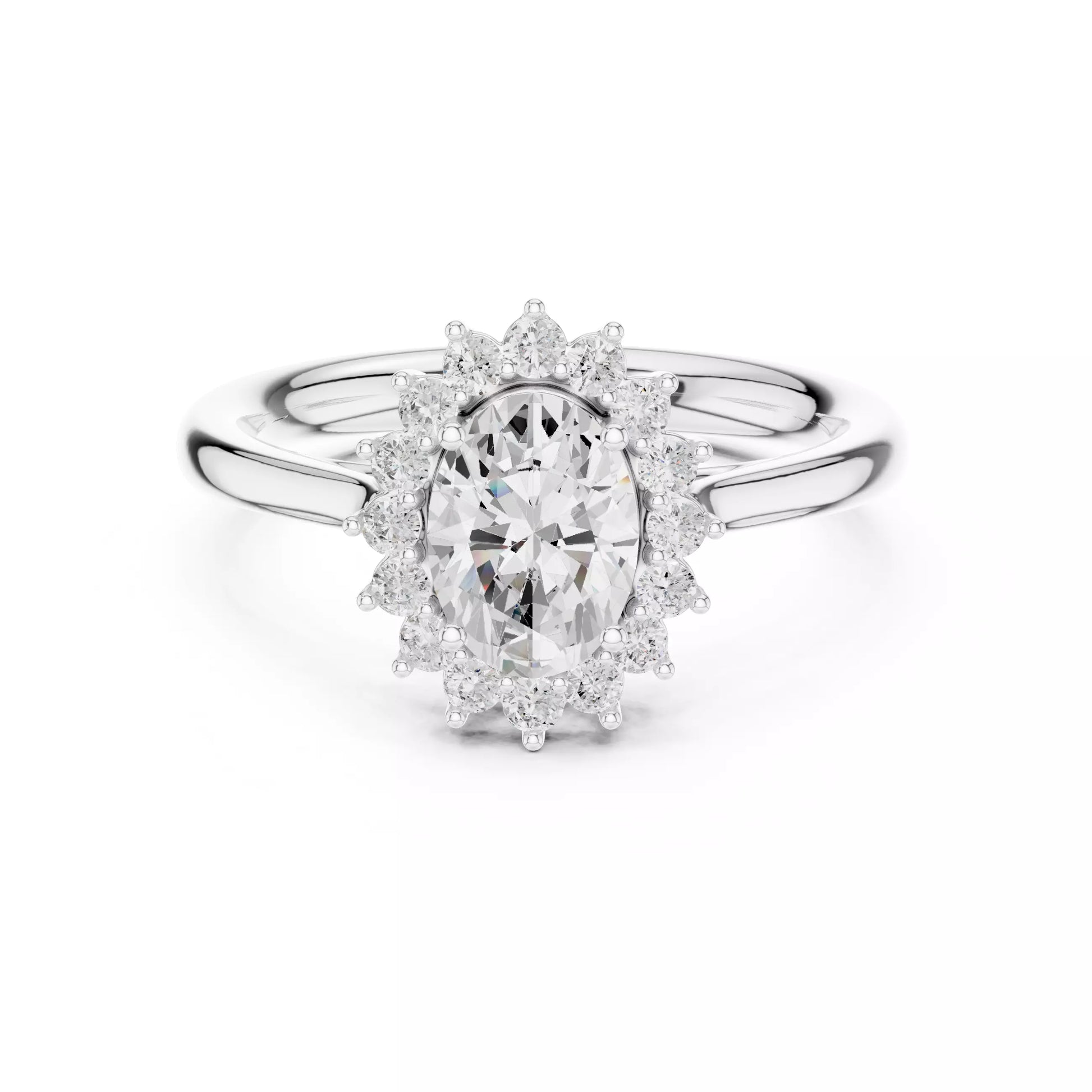 Oval Halo Diamond Engagement Ring