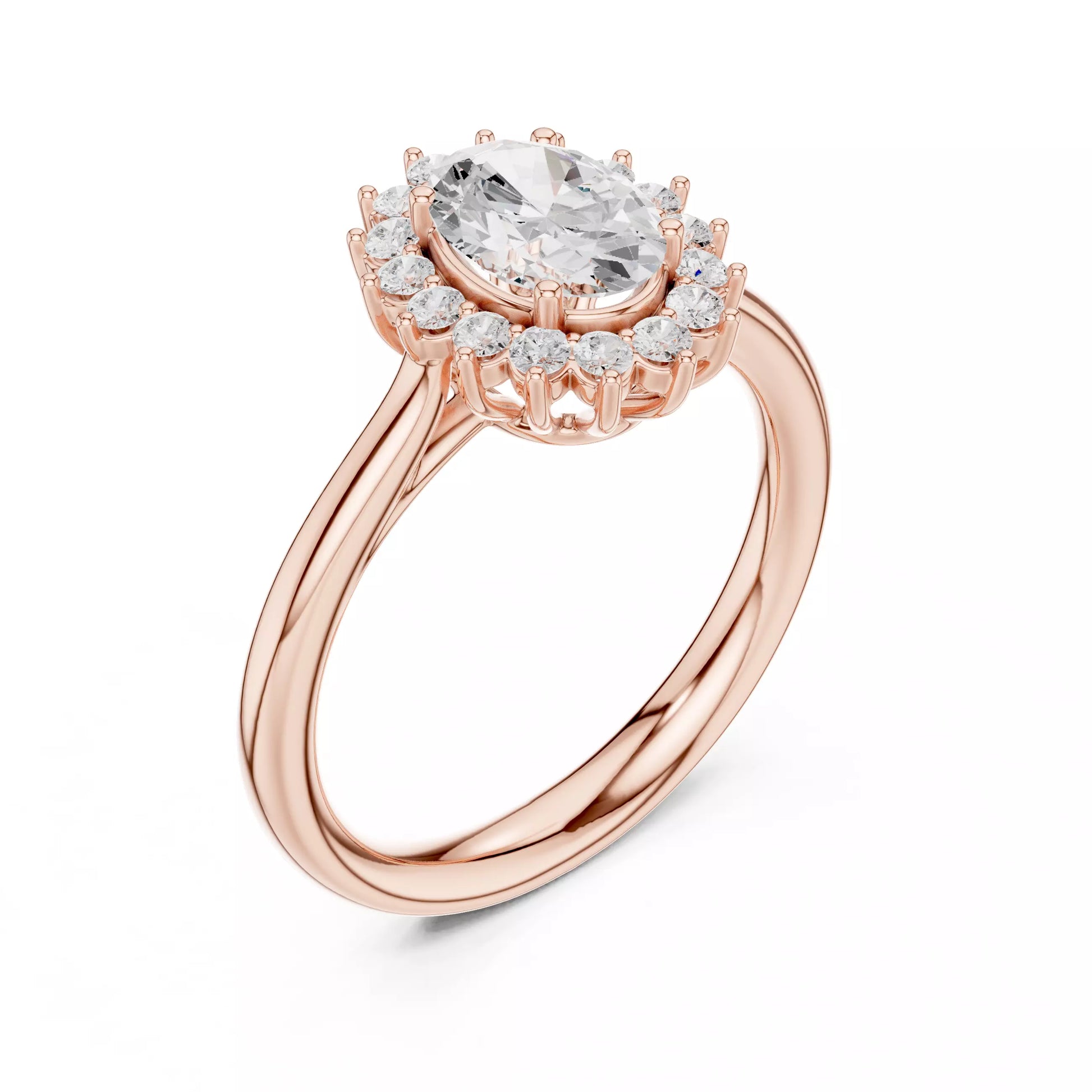 Oval Halo Diamond Engagement Ring