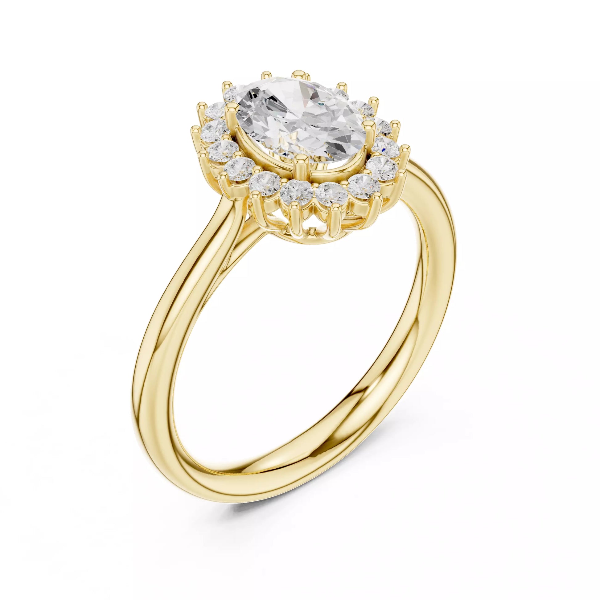 Oval Halo Diamond Engagement Ring