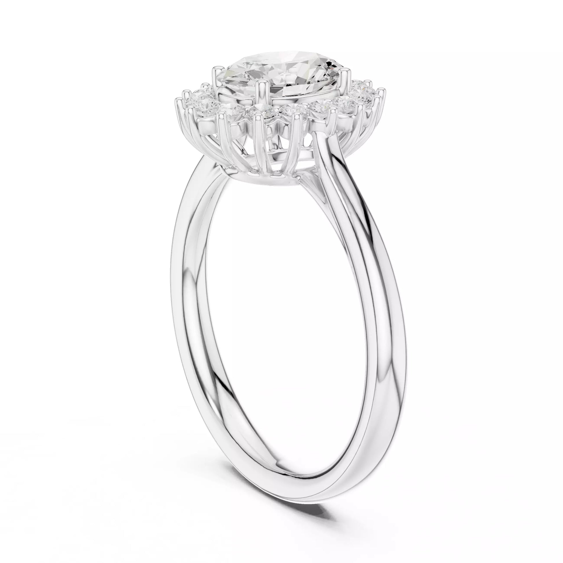Oval Halo Diamond Engagement Ring
