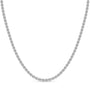 Emerald lab diamond tennis necklace in 14K white gold from Delux Jewelry on white background