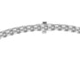 Emerald lab diamond tennis necklace in 14K white gold with secure clasp, Delux Jewelry
