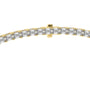 Emerald lab diamond tennis necklace in 14K yellow gold from Delux Jewelry
